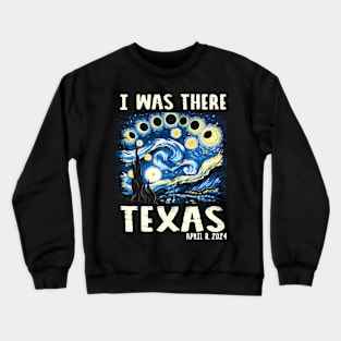 Total Solar Eclipse 2024 Texas - Starry Night Painting Crewneck Sweatshirt